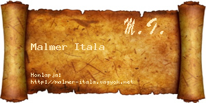 Malmer Itala névjegykártya